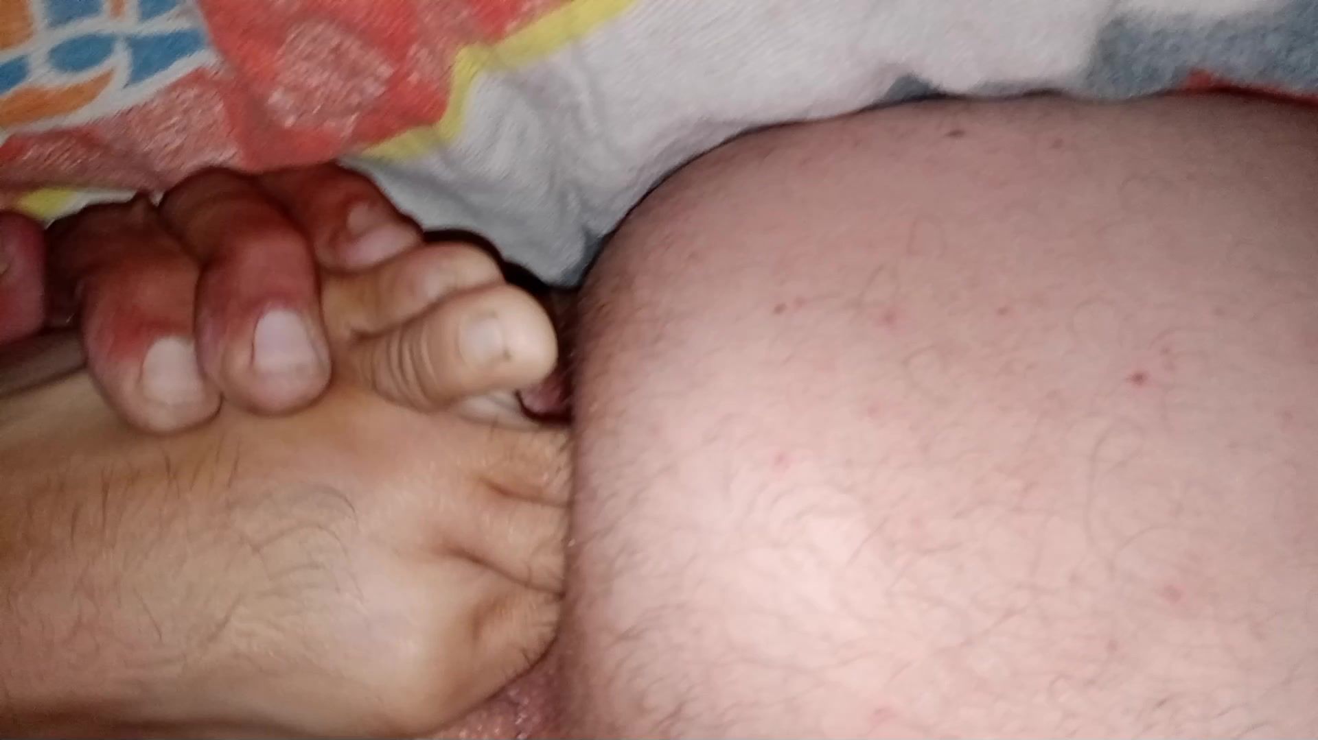 Three toes deep wide self anal foot fucking fisting foothole